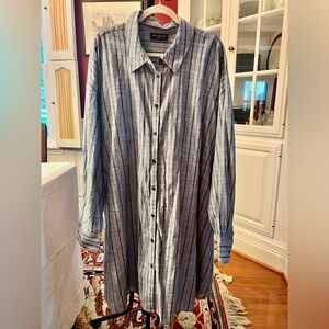 Lane Bryant Women's Striped Button Down Oversized Shirt
